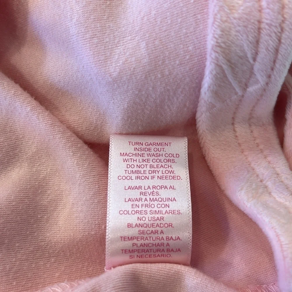 Juicy Couture Pink Polyester Button Down Blend Pajama Set Women’s Large